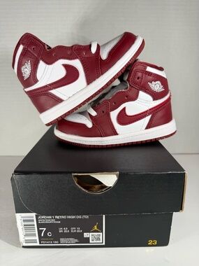 Nike Kids Red and White High-Top Sneakers